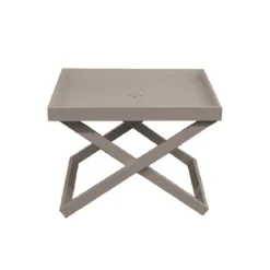 Viadurini in the Garden Garten Beistelltisch-Quadratischer Outdoor-Couchtisch aus Aluminium mit abnehmbarem Tablett - Vander