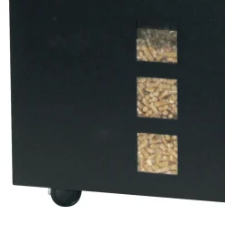 Viadurini Fire Design Pelletkorb-Quadratischer Pellethalter aus schwarz lackiertem Stahl und Rädern, hergestellt in Italien – Papagei