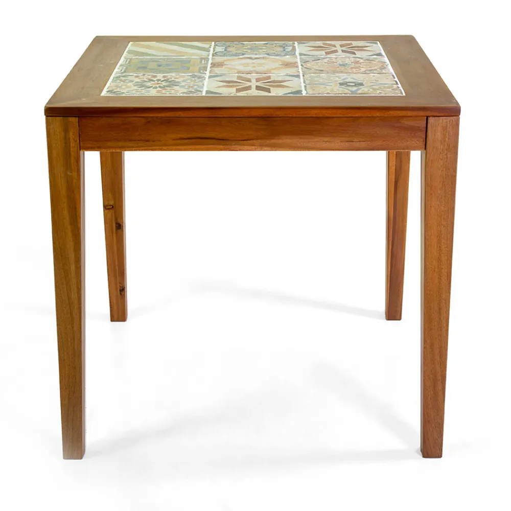 Viadurini in the Garden Gartentische Aus Teakholz-Quadratischer Tisch aus Akazienholz und Keramikplatte - Technical