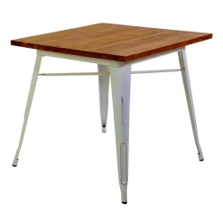 Viadurini in the Garden Gartentische Fest-Quadratischer Tisch aus Eisen und Holz für Innen und Außen - Schreibwaren