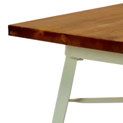 Viadurini in the Garden Gartentische Fest-Quadratischer Tisch aus Eisen und Holz für Innen und Außen - Schreibwaren