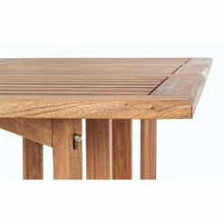 Viadurini in the Garden Gartentische Aus Teakholz-Quadratischer Tisch im Freien aus Akazienholz mit 4 Klappstühlen - Salbei