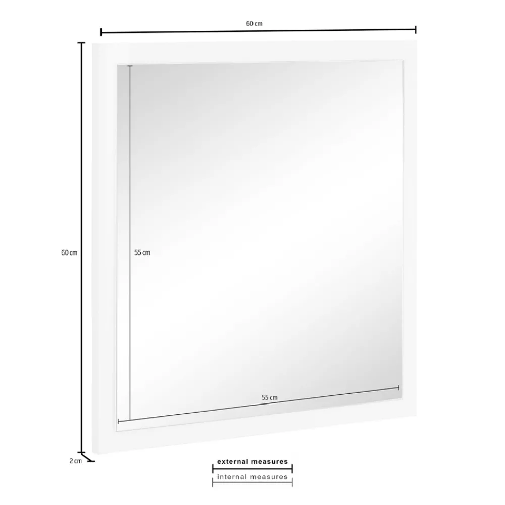 Viadurini Decor Wandspiegel-Quadratischer Wandspiegel mit weißem oder anthrazitfarbenem Rahmen - Emanuelito