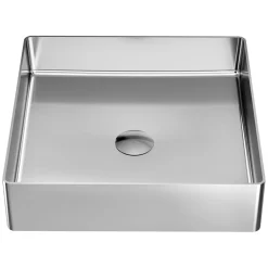 Viadurini Bathroom Metallwaschbecken-Quadratisches Aufsatzwaschbecken aus Edelstahl in verschiedenen Ausführungen – Calendula