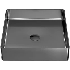 Viadurini Bathroom Metallwaschbecken-Quadratisches Aufsatzwaschbecken aus Edelstahl in verschiedenen Ausführungen – Calendula