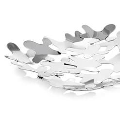 Viadurini Decor Küchenzubehör-Quadratisches Mittelstück Zeitgenössisches Design Verziertes Silbernes Metall - Cordoba