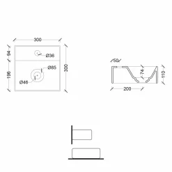 Viadurini Bathroom Keramikwaschbecken-Quadratisches oder rechteckiges Keramikwaschbecken im modernen Design Made in Italy - Act