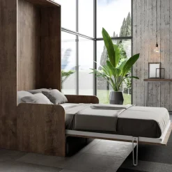 Viadurini Night Design Klappbett-Queen-Size-Bett mit vertikalem Klappbett und Sofa Made in Italy - Magiccompare