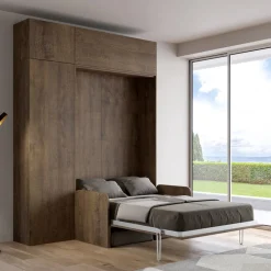Viadurini Night Design Klappbett-Queen-Size-Klappbett mit Sofa, Säule und Wandeinheit - Magiccompare
