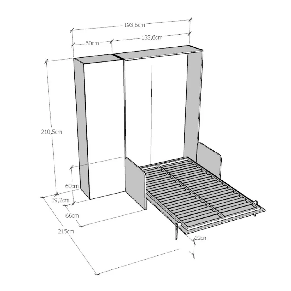 Viadurini Night Design Klappbett-Queen-Size-Klappbett mit Sofa und Säule - Magiccompare