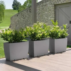 Viadurini in the Garden Gartenideen-Rechteckige Außenvase aus Polyethylen Made in Italy - Albarone