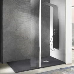 Viadurini Bathroom Rechteckige Duschwannen-Rechteckige Duschwanne 140x80 aus Harz mit Stahlgitter - Domio