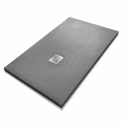 Viadurini Bathroom Rechteckige Duschwannen-Rechteckige Duschwanne 140x80 aus Harz mit Stahlgitter - Domio