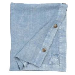 Viadurini Textile Tischdecken-Rechteckige Leinentischdecke mit Knopflöchern und 10 Knöpfen, Luxus - Mittelmeer