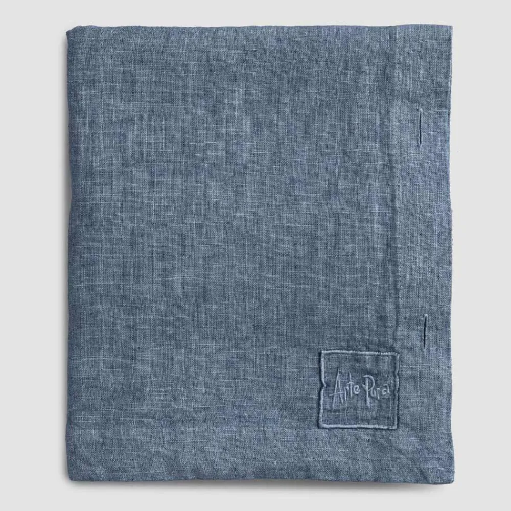 Viadurini Textile Tischdecken-Rechteckige Leinentischdecke mit Knopflöchern und 10 Knöpfen, Luxus - Mittelmeer