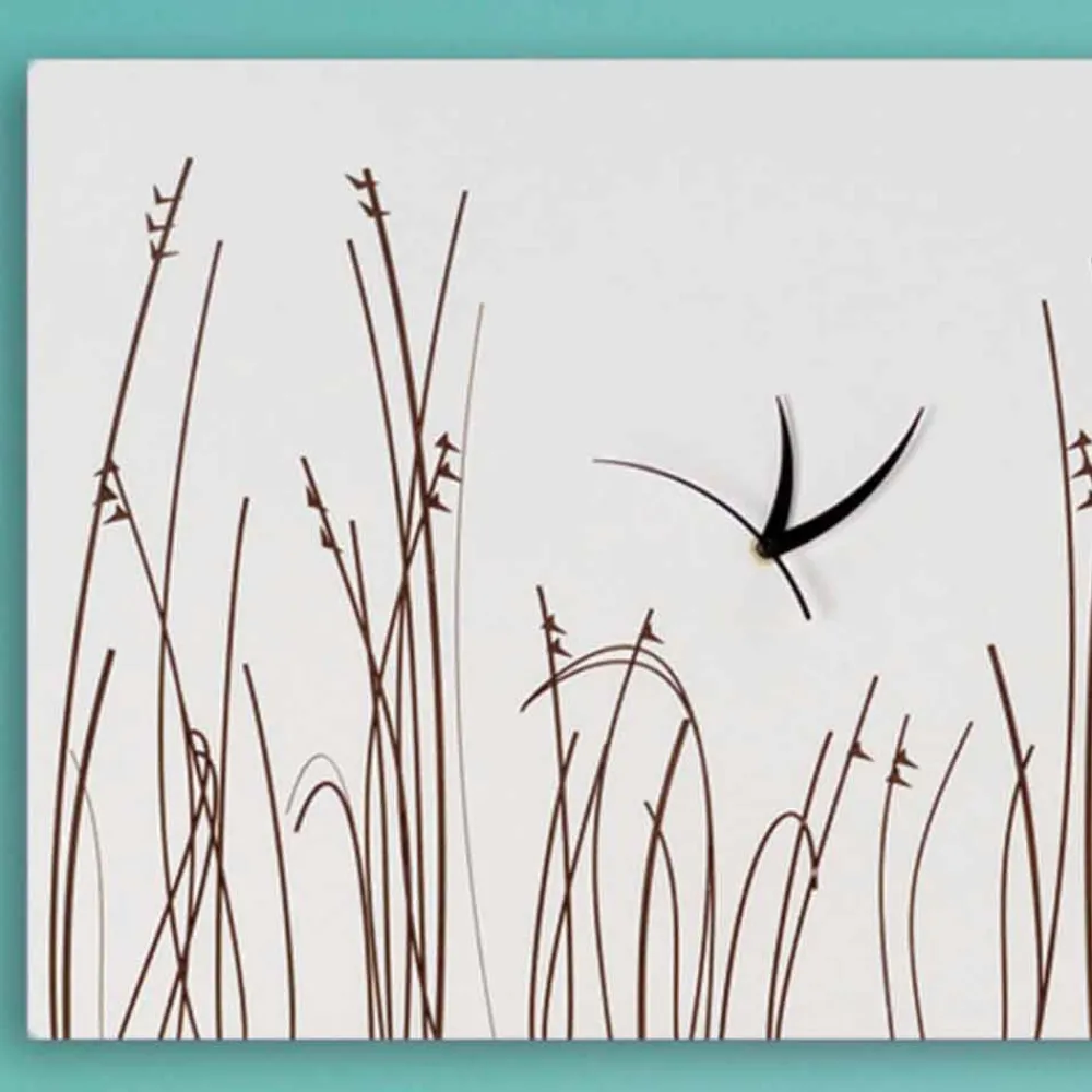 Viadurini Time Design Wanduhren-Rechteckige moderne Design-Wanduhr aus weißem Holz - filigran