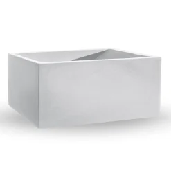 Viadurini in the Garden Gartenideen-Rechteckige Outdoor-Vase aus farbigem Polyethylen Made in Italy - Grau