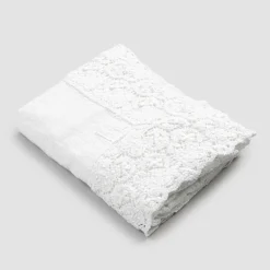 Viadurini Textile Tischdecken-Rechteckige Tischdecke aus Leinen und Spitzenbaumwolle im Luxusdesign - Olimpia