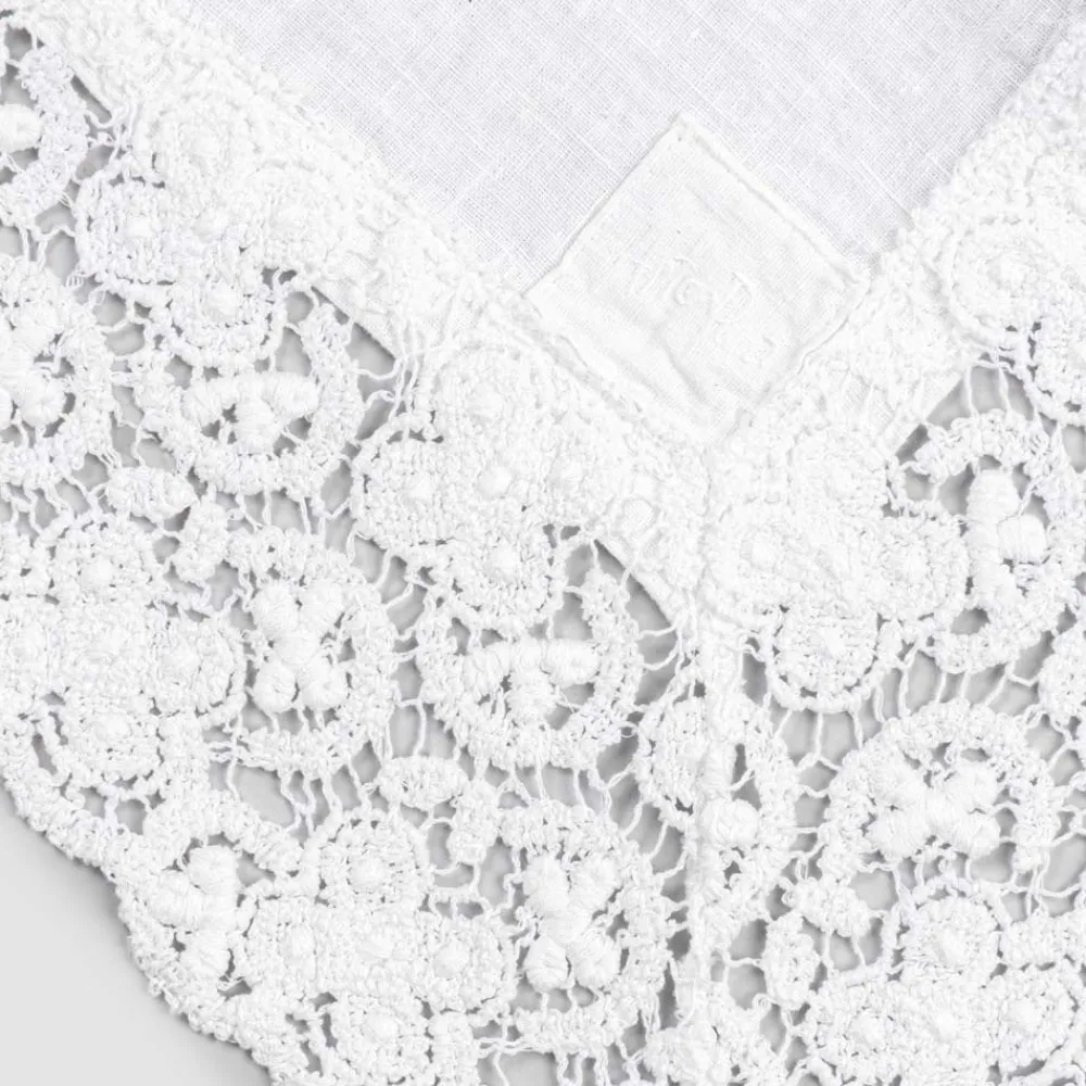 Viadurini Textile Tischdecken-Rechteckige Tischdecke aus Leinen und Spitzenbaumwolle im Luxusdesign - Olimpia