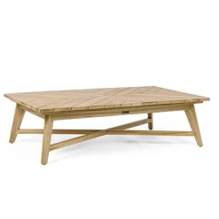 Viadurini in the Garden Garten Beistelltisch-Rechteckiger Couchtisch im Freien aus Teakholz, Homemotion - Stuart