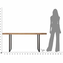 Viadurini Living Esstische-Rechteckiger Esstisch aus Akazienholz und Eisen - Hattie