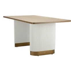 Viadurini Living Esstische-Rechteckiger Esstisch aus Holz mit Relieflinien verziert - Rachel