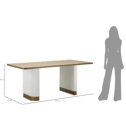 Viadurini Living Esstische-Rechteckiger Esstisch aus Holz mit Relieflinien verziert - Rachel