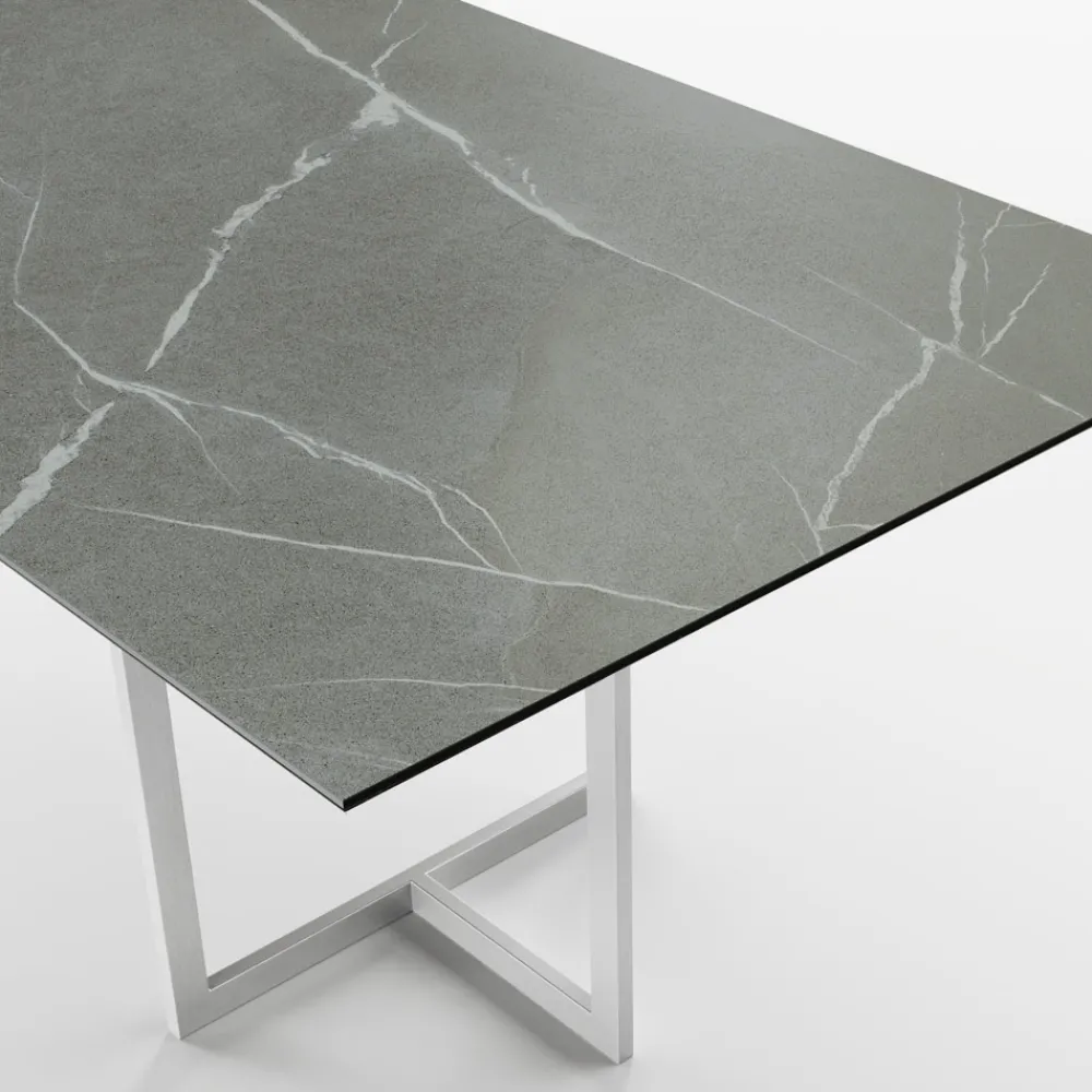 Viadurini Living Esstische-Rechteckiger Esstisch aus Feinsteinzeug Made in Italy - Emilio