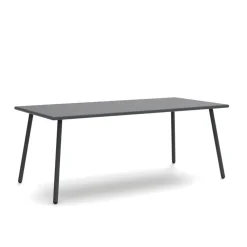 Viadurini in the Garden Gartentische Fest-Rechteckiger Esstisch für den Außenbereich aus verzinktem Stahl Made in Italy - Elvia