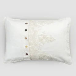 Viadurini Textile Kissenbezüge-Rechteckiger Kissenbezug mit eleganter Spitze in weißem Leinen-Design für Bett - Gioiano
