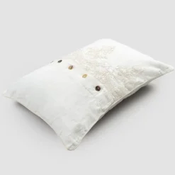 Viadurini Textile Kissenbezüge-Rechteckiger Kissenbezug mit eleganter Spitze in weißem Leinen-Design für Bett - Gioiano