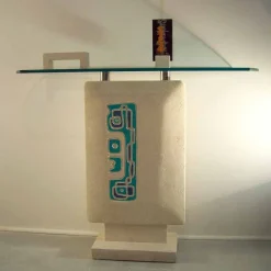 Viadurini Living Konsolentisch Flur-Rechteckiger Konsolentisch aus Stein und Kristall Soter