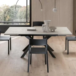 Viadurini Living Ausziehbare Esstische-Rechteckiger Tisch, ausziehbar auf 240 oder 280 cm, aus HPL und Metall - Geschenk