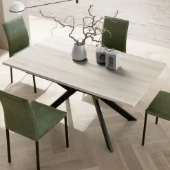 Viadurini Living Ausziehbare Esstische-Rechteckiger Tisch ausziehbar auf 260 oder 300 cm aus HPL und Metall - Charmy