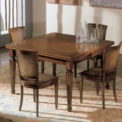 Viadurini Classic Ausziehbare Esstische-Rechteckiger Tisch mit 4 Holzstühlen Made in Italy - Angelite