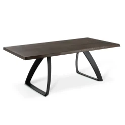 Viadurini Living Esstische-Rechteckiger Tisch mit Eichenfurnierplatte und Aluminiumgestell – Logan