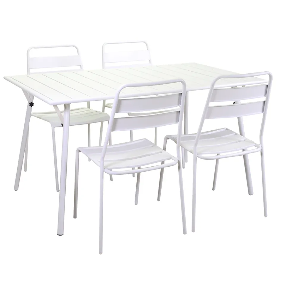 Viadurini in the Garden Gartentische Aus Aluminium-Rechteckiger und klappbarer Gartentisch aus Metall - Ribbon