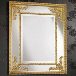 Viadurini Classic Wandspiegel-Rechteckiger Wandspiegel aus Holz hergestellt in Italien Valentino