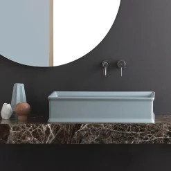 Viadurini Bathroom Farbige Waschbecken|Keramikwaschbecken-Rechteckiges Aufsatzwaschbecken in Keramik matt L 62 cm - Debora