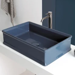 Viadurini Bathroom Farbige Waschbecken|Keramikwaschbecken-Rechteckiges Aufsatzwaschbecken aus Keramik L 62 cm Made in Italy - Debora