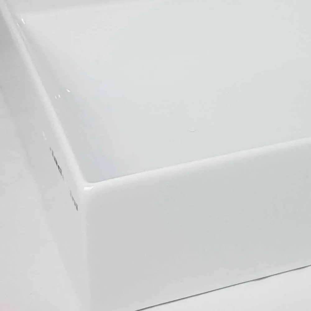 Viadurini Bathroom Keramikwaschbecken-Rechteckiges Aufsatzwaschbecken L 80 cm aus Keramik Made in Italy - Piacione