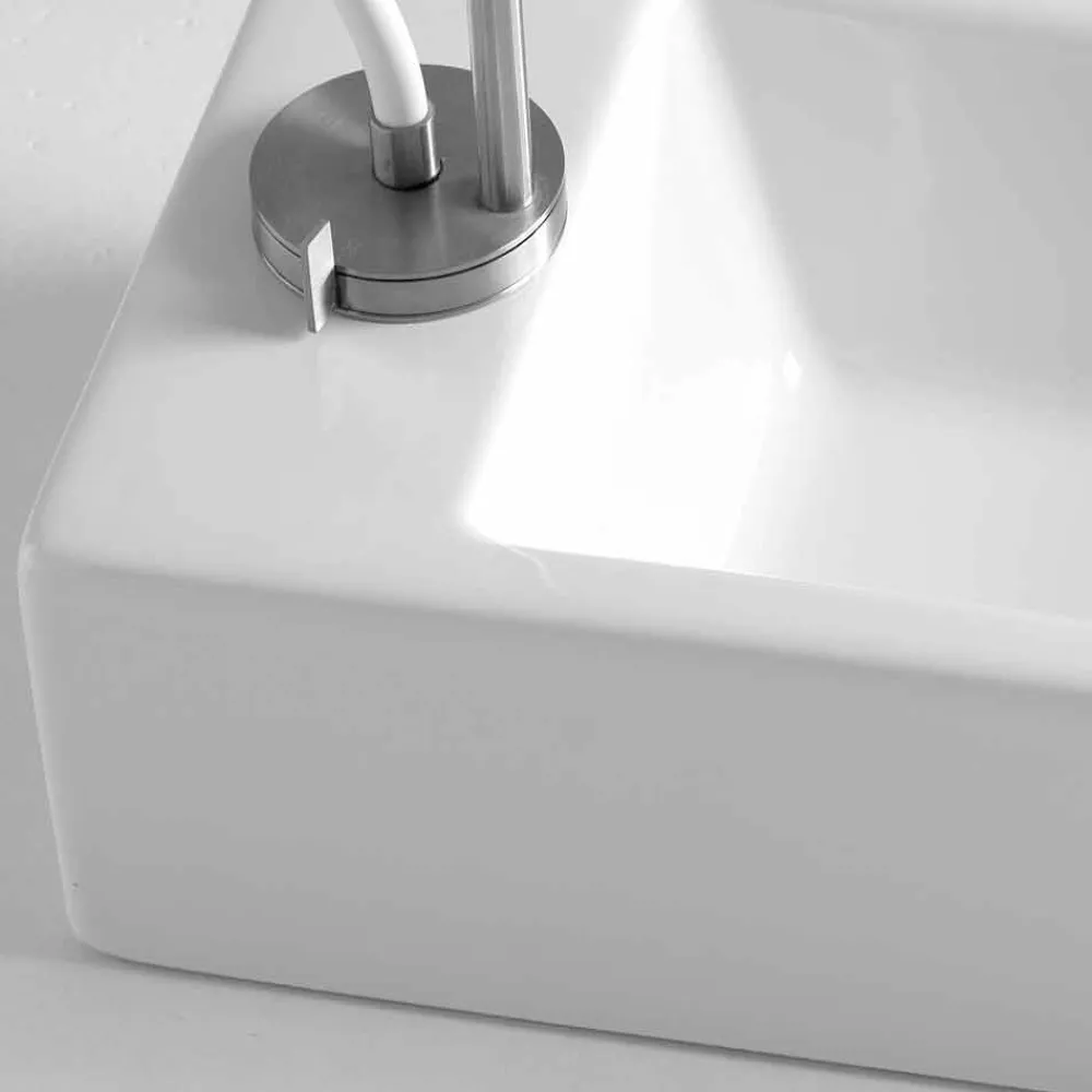 Viadurini Bathroom Keramikwaschbecken-Rechteckiges Aufsatzwaschbecken L 44 cm aus Keramik Made in Italy - Federica