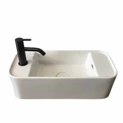 Viadurini Bathroom Keramikwaschbecken-Rechteckiges Aufsatzwaschbecken aus farbiger Keramik Made in Italy - Kino