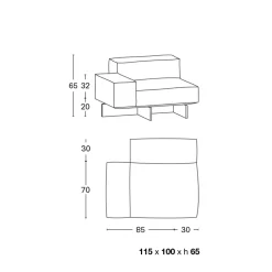 Viadurini Living Moderne Sofas-Rechtes Ecksofa mit Sockel aus extraklarem Glas, hergestellt in Italien – Rory