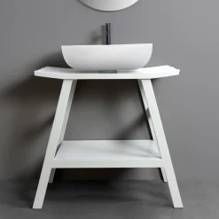 Viadurini Bathroom Badmöbel Stehend-Reclaimed Natural Teak Badezimmerschrank mit Handtuchhaken - Crina