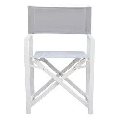 Viadurini in the Garden Gartenstühle Metall-Regista Outdoor Stuhl aus weißem Metall und grauem Textilene - Nature