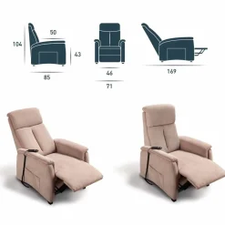 Stile Relax Aufstehsessel Und Massagesessel-Relaxsessel mit 1 Motor und Aufstehhilfe Via Venezia