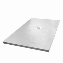 Viadurini Bathroom Rechteckige Duschwannen-Resin Duschwanne 140x80 in modernem White Slate Effect Finish - Sommo