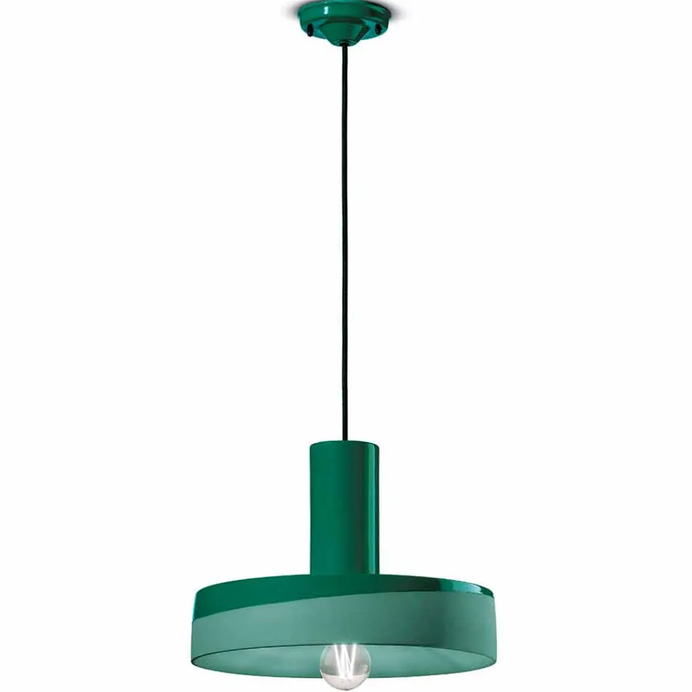Ferroluce Pendelleuchten Vintage-Retro Style Hängelampe aus farbiger Keramik - Pi