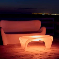 Myyour Lichtmöbel|Garten Beistelltisch-RGB Leuchtender Couchtisch für Outdoor- oder Indoor-Design aus Kunststoff - Lily von